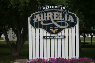 Aurelia Welcome Sign
